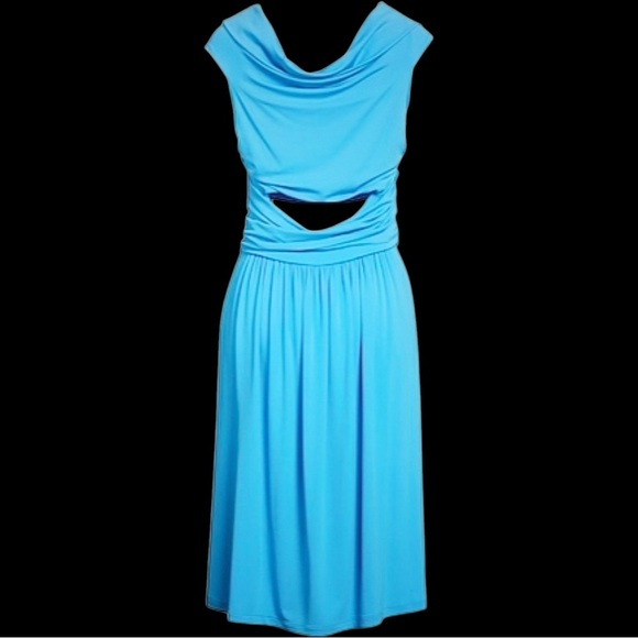 NWT Alberta Ferretti ‘Women’s Off-The-Shoulder Short Dress’ in “Azure” Blue 10 - Picture 3 of 16